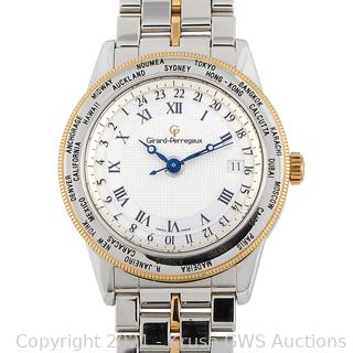 Girard Perregaux GP 90 World Time 38mm Automatic Watch Auction