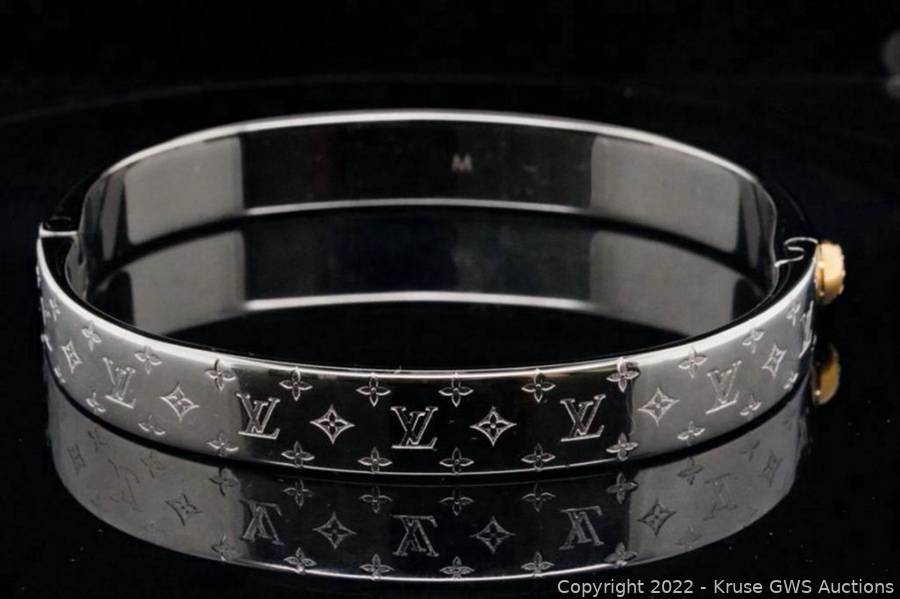 Louis Vuitton, Jewelry, Louis Vuitton Nanogram Cuff Bracelet Silver