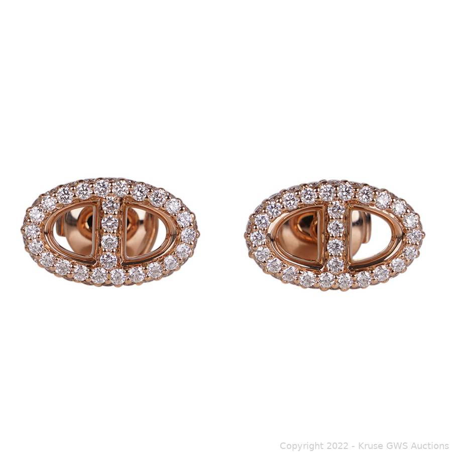 Hermes 0.90ctw Diamond and 18K Farandole Earrings Auction
