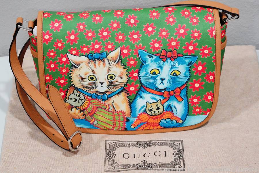 Gucci x Louis Wain Cat Print Messenger Bag