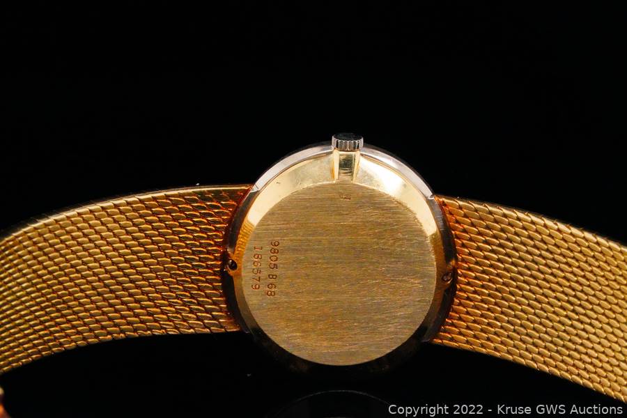 Piaget Vintage Diamond and 18K Watch W Nephrite Dial Auction