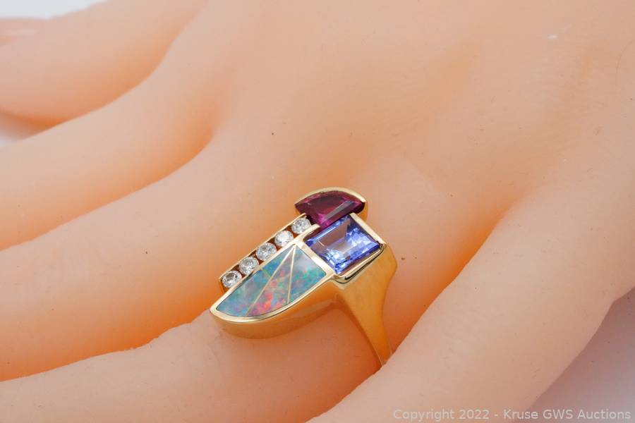 Kabana Tanzanite Tourmaline, Opal 14K Ring