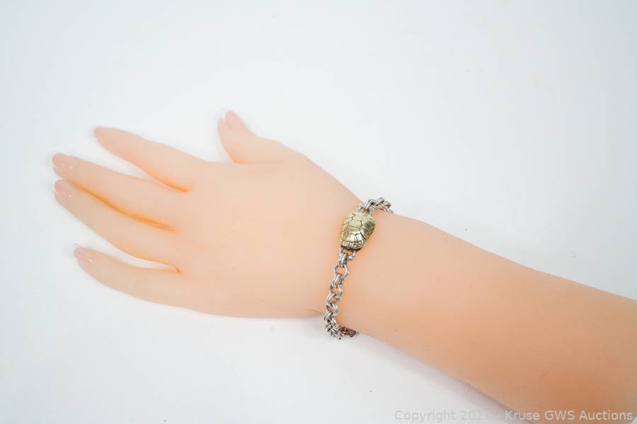Kieselstein-Cord Sterling Silver/14K Turtle Bracelet Auction