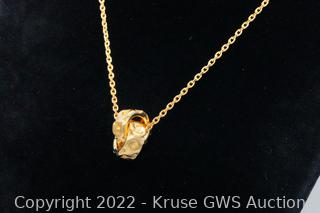 Louis Vuitton Silk and Gold Metal Nanogram Necklace Auction
