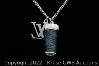 Louis Vuitton Lol Charm Necklace Silver Plated Metal Auction