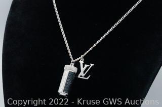 Louis Vuitton Lol Charm Necklace Silver Plated Metal Auction