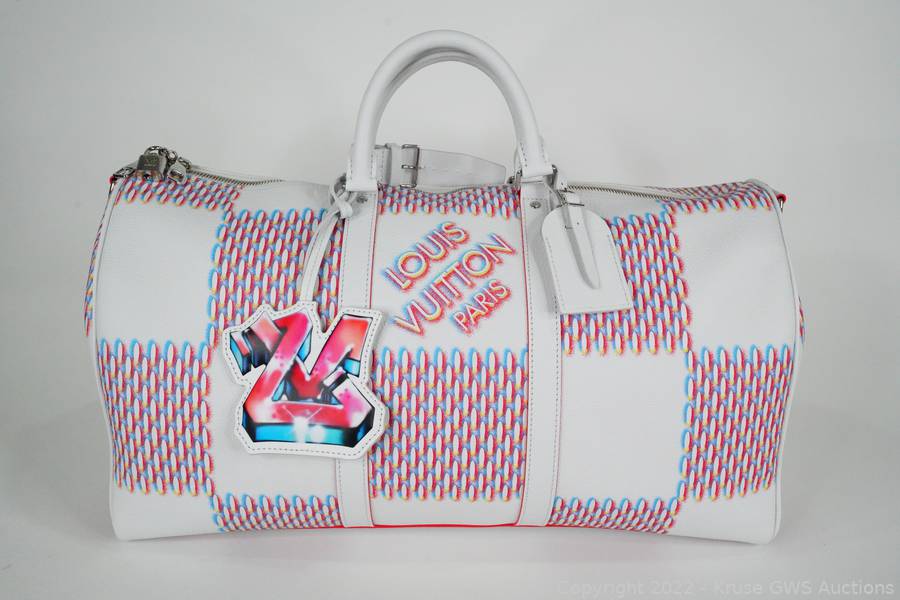 Sold at Auction: LV Checkered Print Crossbody Bag