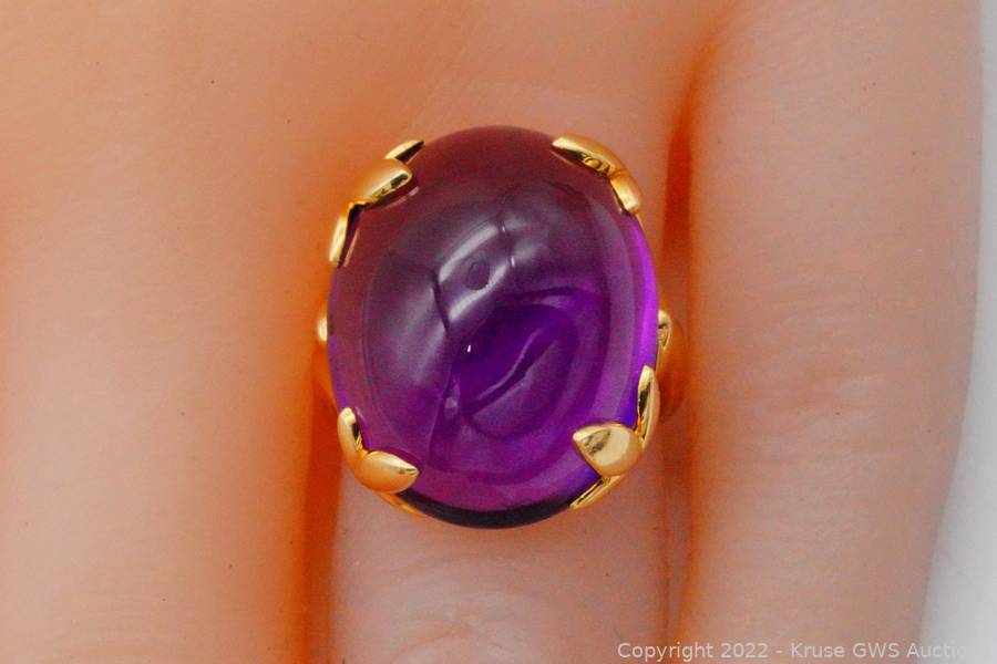 Tiffany Paloma Picasso Amethyst 18K Olive Leaf Ring Auction
