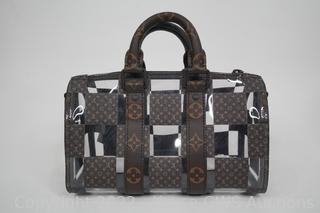 LOUIS VUITTON VIRGIL ABLOH CLEAR MONOGRAM CHESS KEEPALL BANDOULIERE 50 for  sale at auction on 29th October