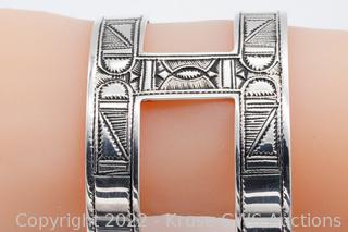Hermes One of a Kind Sterling Silver Touareg Ano Bracelet