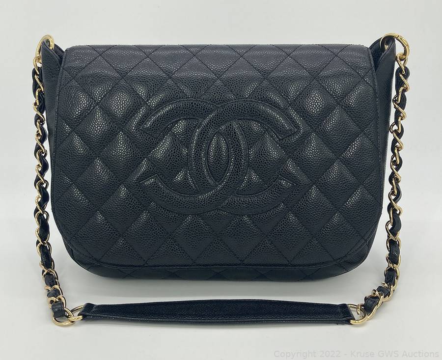 Chanel Black Caviar Leather Timeless CC Shoulder Bag