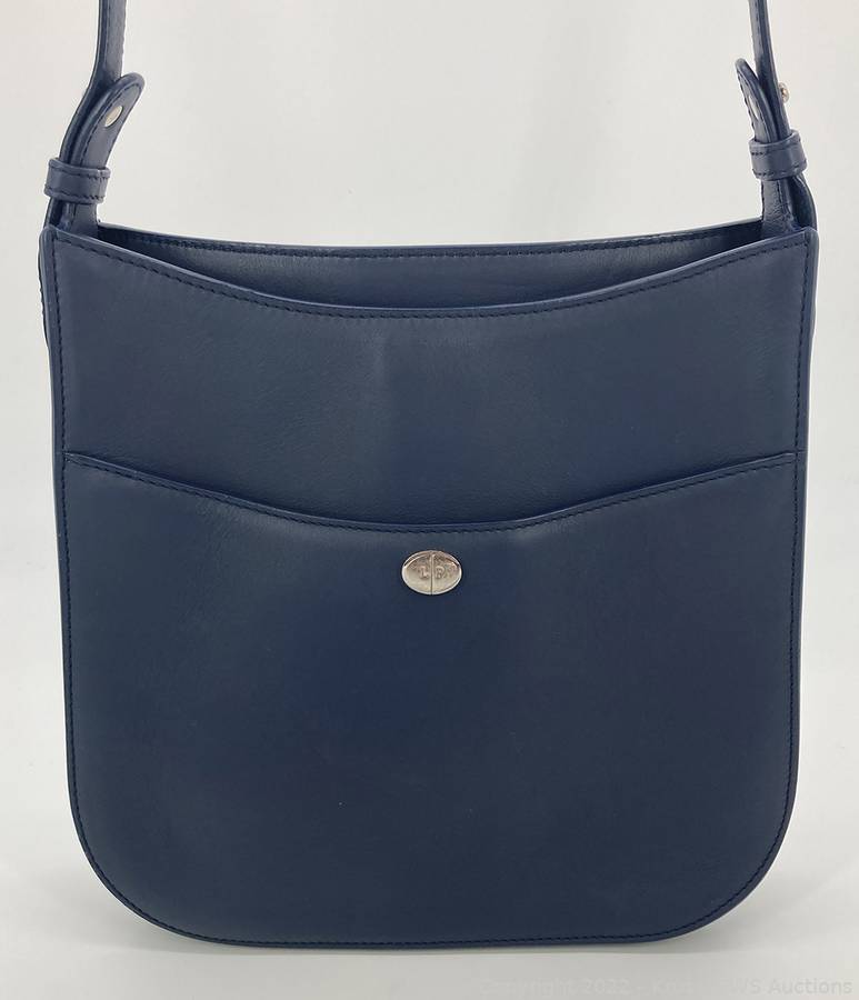 Sold at Auction: Loro Piana Blue Leather Fleur Medium Crossbody Bag
