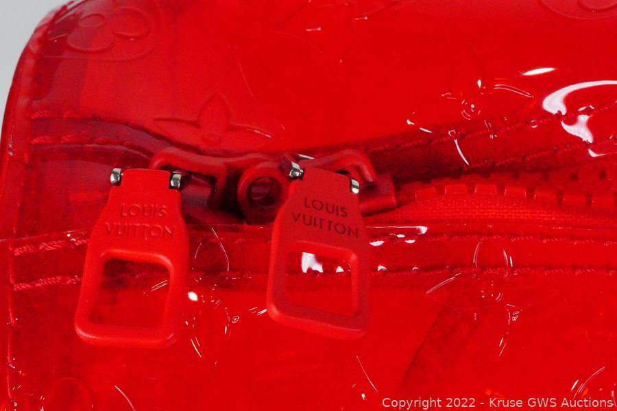 Virgil Abloh x Louis Vuitton Red Vinyl Keepall Bandouliere 50