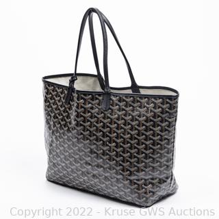 Goyard Saint Louis Pm Goyardine Black Tote Auction