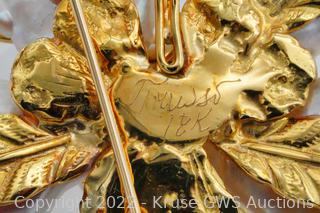Russell Trusso Diamond, Pearl, 18K Flower Brooch Auction