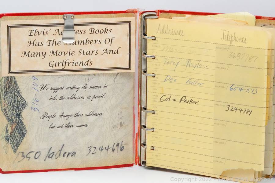 Elvis Presley's Personally Owned Phone and Address Book Auction
