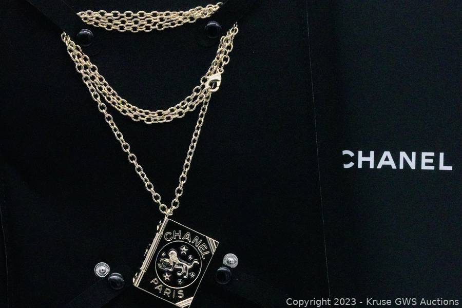 Chanel Cruise 2022 Lion Book Locket Pendant Necklace Auction