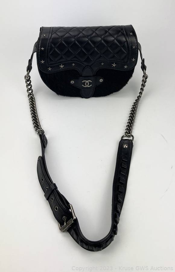 Chanel Pony Hair and Quilted Calfskin Dallas Saddle Bag Auction