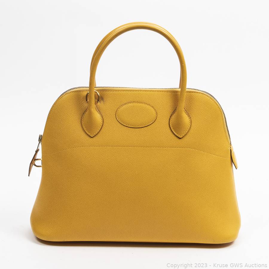 Sold at Auction: Hermes Vintage Yellow Epsom Leather Bolide 31