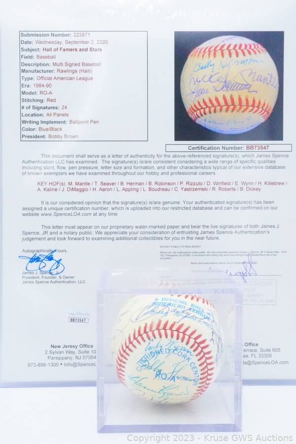 Hank Aaron Autographed Baseball Auction