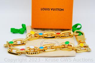 【出会えた一点物】Louis Vuitton タヒチエンGM Louis Vuitton LV Edge Silver-Tone Necklace GM W/Box Auction