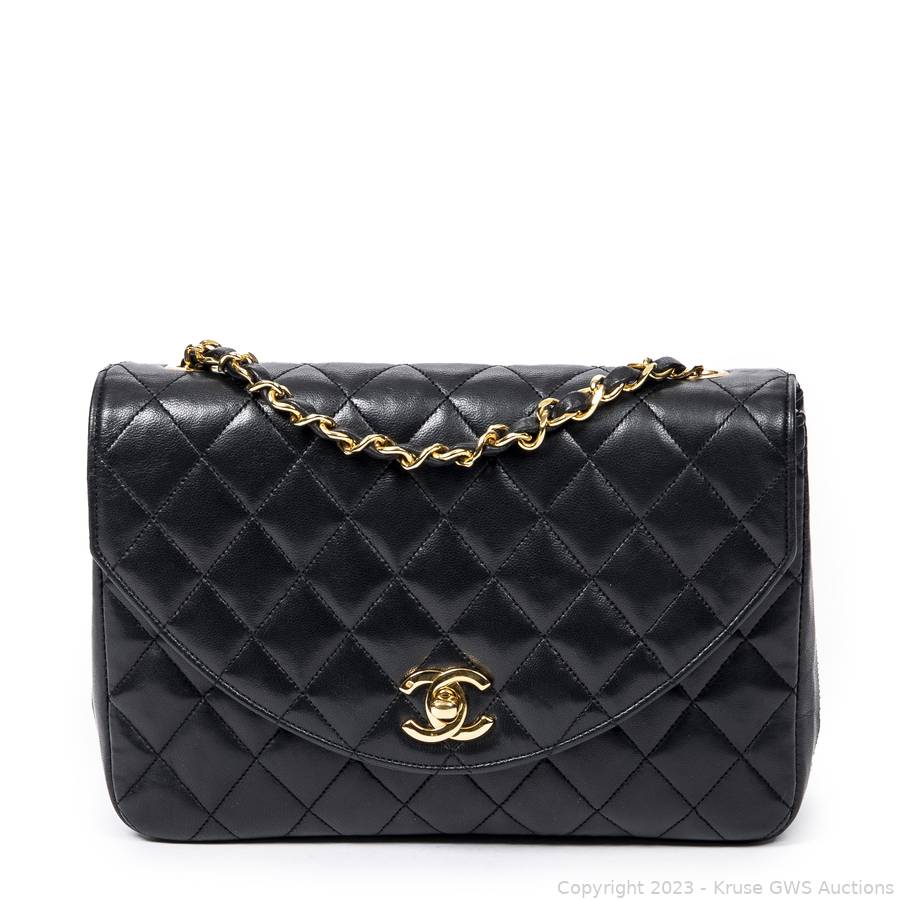 Chanel Vintage Lambskin Half Moon Flap Shoulder Bag Auction