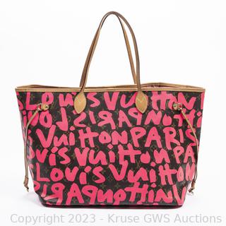 Louis Vuitton Limited Edition Neverfull Monogram Graffiti Fuchsia Stephen  Sprouse - SOLD