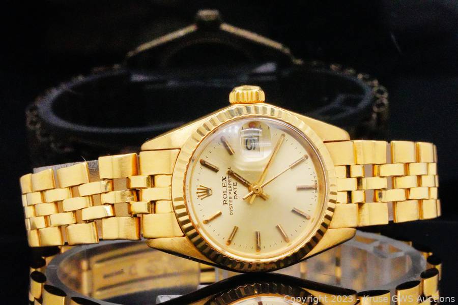 Rolex 1975 Lady Datejust 26mm 18K Yellow Gold Watch Auction