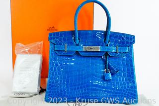 Hermes Potiron Orange Niloticus Crocodile Birkin 30 Auction