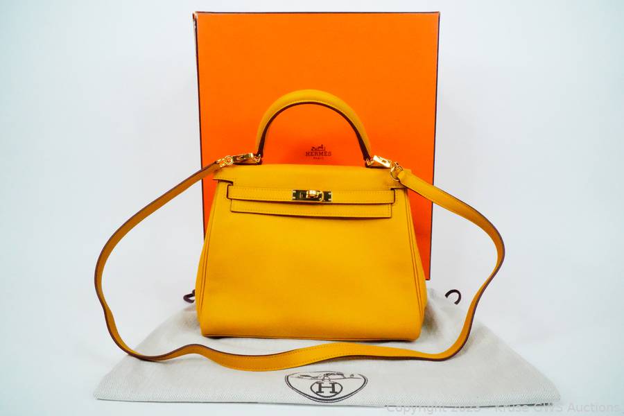 Sold at Auction: Hermes 2021 Jaune Ambre Swift Leather Kelly 25