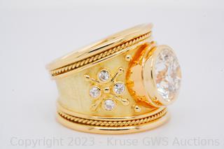Elizabeth Gage 4.02ct GIA VS2/K Diamond and 18K Ring Auction