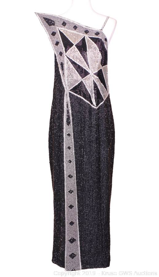 Jeran Designs Hand Beaded "Art Deco" Evening Gown Auction | Kruse GWS  Auctions
