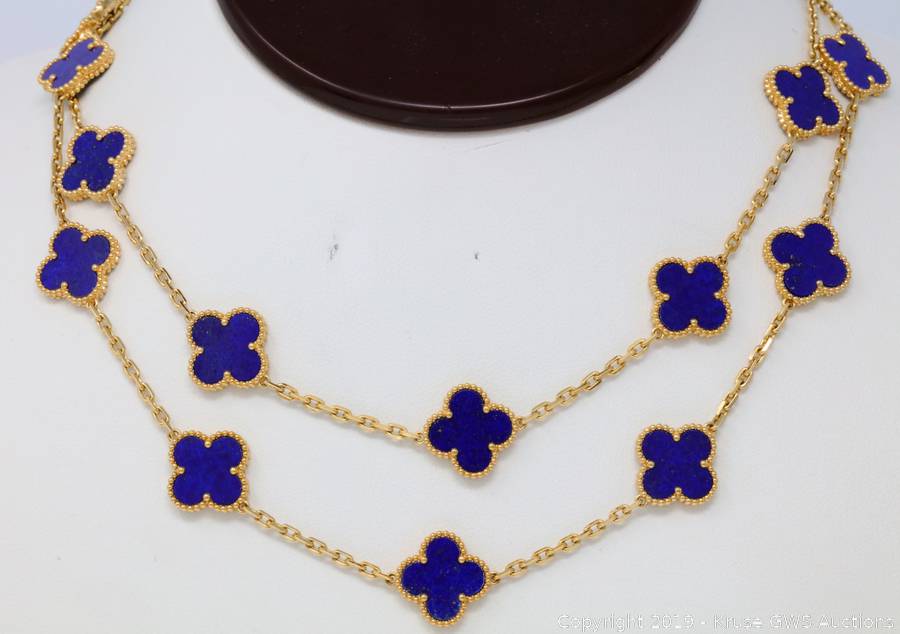 Van Cleef Arpels Alhambra Lapis 18K Necklace