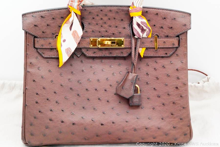 Hermes 30cm Birkin in Brown Ostrich Leather GHW Auction