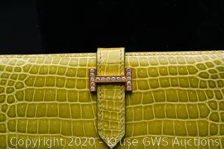 Hermes Porosus Crocodile Bearn Wallet W/Diamond & 18K Auction | Kruse GWS  Auctions