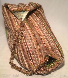 CHANEL Coco Cuba Hammock Tweed Woven Hobo Bag Turquoise