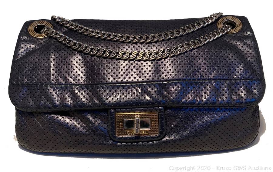 Chanel Black Leather Perforated Drill Flap Bag