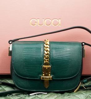 Gucci Sylvie 1969 Green Lizard Mini Shoulder Bag Auction