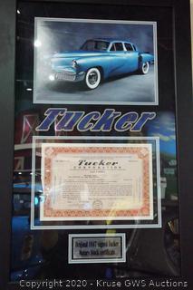 Tucker Corporation Stock Certificate 1947 Genuine & Movie Billing Preston  Tucker