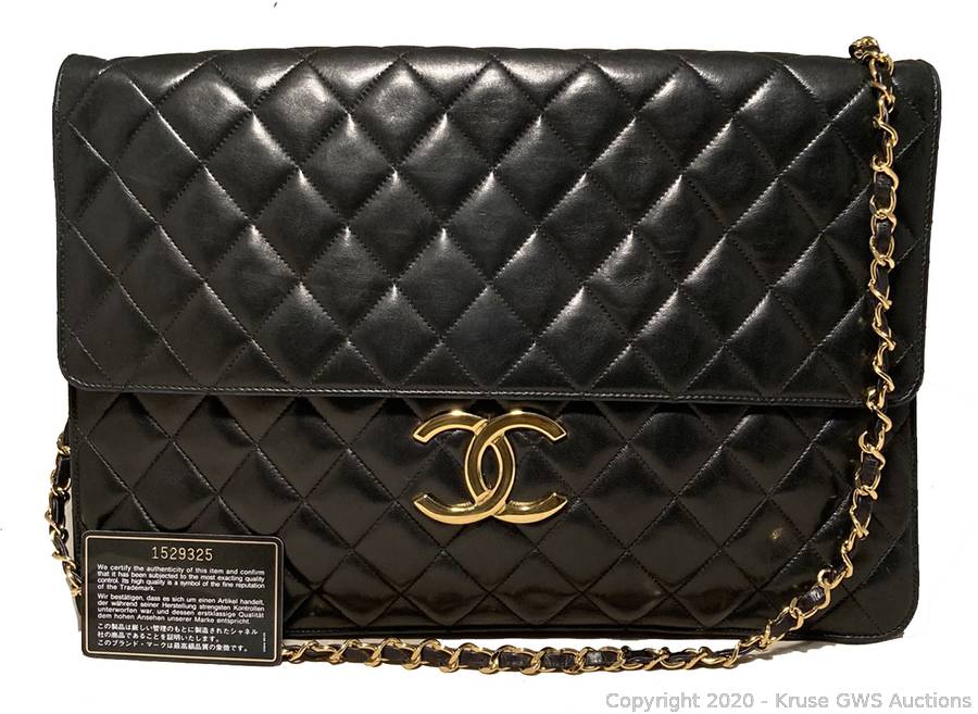 Chanel Vintage Black Quilted Lambskin Shoulder Bag Auction