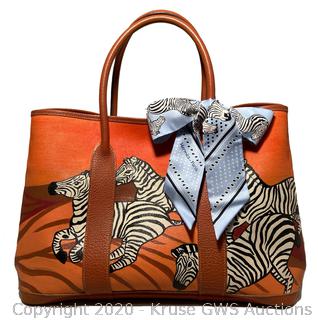 Hermes Custom Hand Painted Garden Party 39 Tote Auction