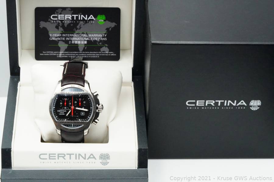 Certina black best sale cascadeur chronograph watch