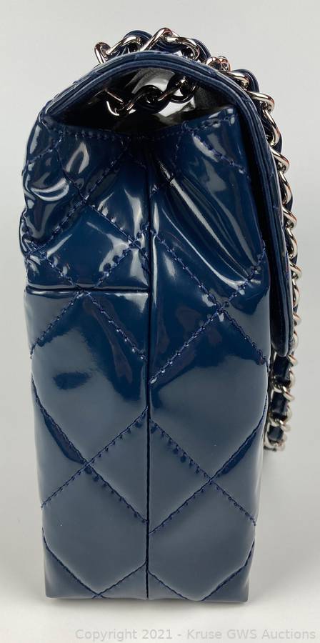 Sold at Auction: Chanel Marine Patent Leather Jumbo Classic Flap Bag