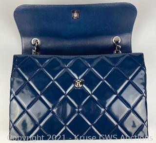 Sold at Auction: Chanel Marine Patent Leather Jumbo Classic Flap Bag