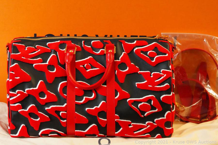 At Auction: Louis Vuitton, LOUIS VUITTON. Red URS Fisher pochette