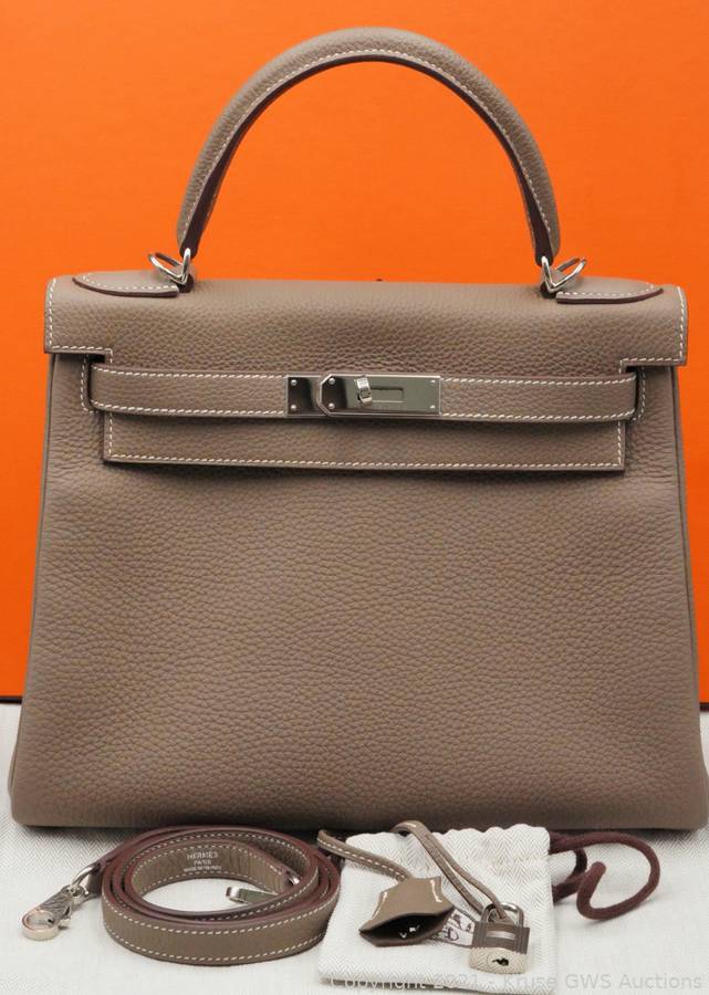 Sold at Auction: Hermes Birkin 25 Bag, Etoupe Neutral Togo Leather,  Palladium Hardware