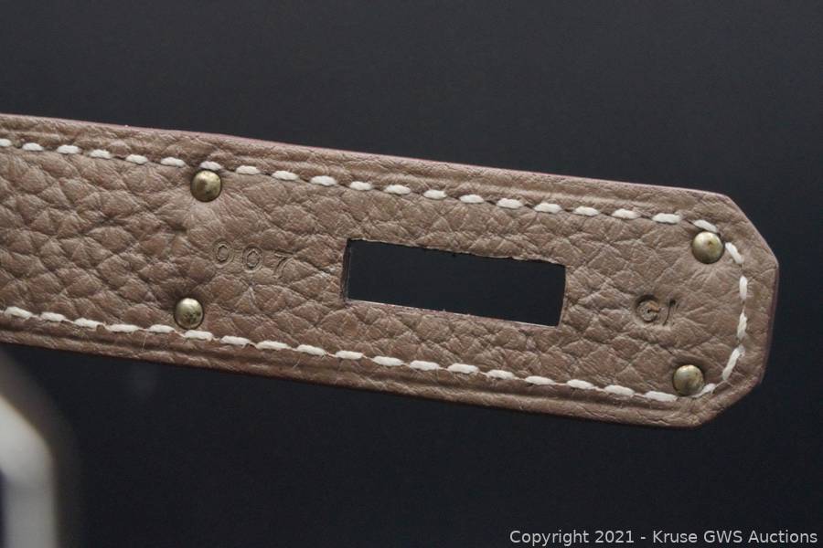 Hermes 28cm Kelly Retourne in Etoupe Togo Leather Auction
