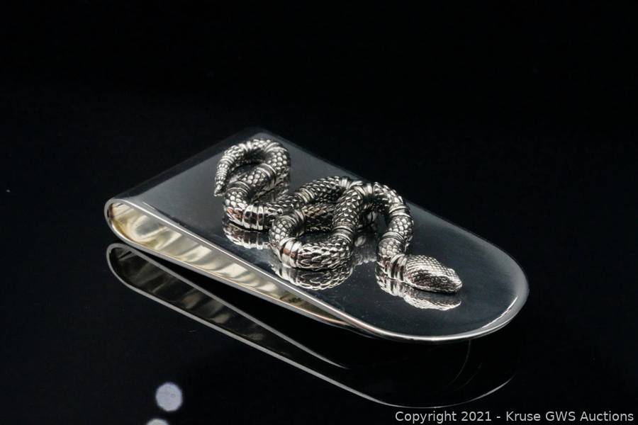 Gucci Snake-engraved Silver Money Clip in Metallic for Men