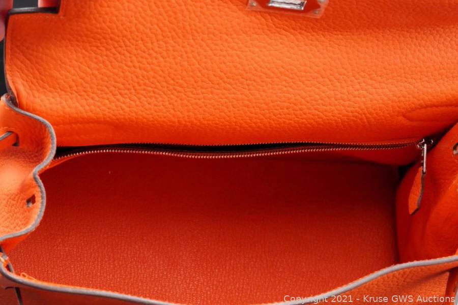 Hermes Kelly Bag 28cm Feu Orange Palladium Hardware