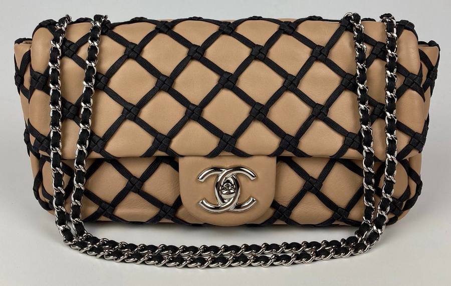 Chanel Lattice Canebiers Medium Classic Flap Bag Auction | Kruse GWS  Auctions